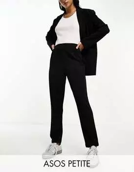 Черные трикотажные зауженные брюки ASOS Petite