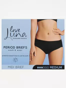 Черные трусики-миди Love Luna Period George., черный
