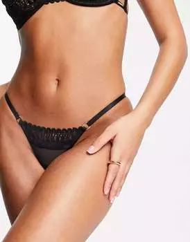 Черные трусики-стринги крючком Bluebella Tallulah