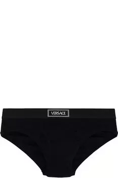Черные трусы с винтажным логотипом 90-х Versace Underwear