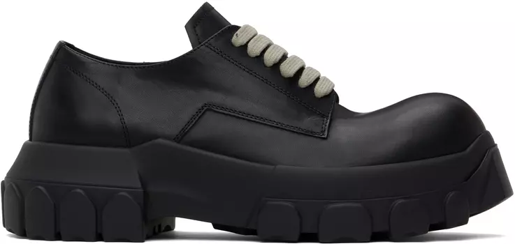 Черные туфли-дерби на шнуровке от Hollywood Bozo Tractor Rick Owens