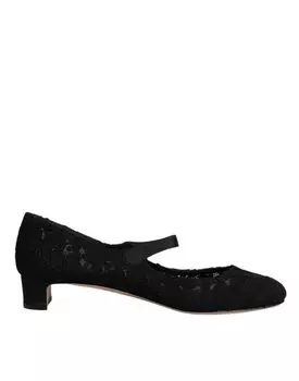 Черные туфли-лодочки Mary Jane Taormina Lace Dolce & Gabbana