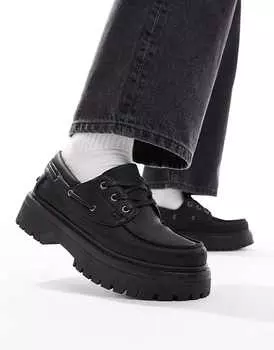 Черные туфли-лодочки на массивной шнуровке ASOS DESIGN