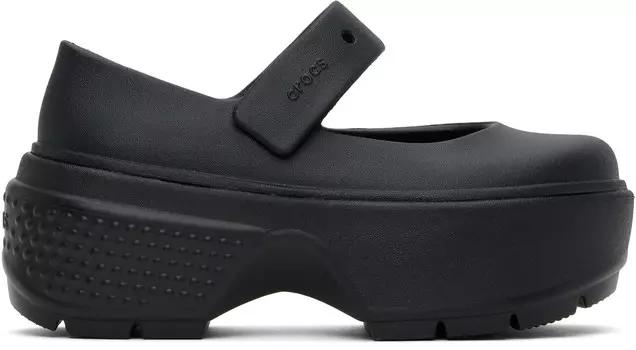 Черные туфли-лоферы Stomp Mary Jane Slip-On Crocs, черный/черный