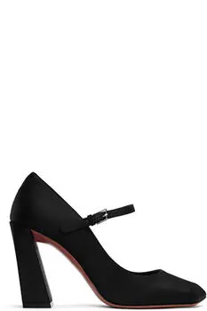 Черные туфли Мэри Джейн на каблуках Amina Muaddi