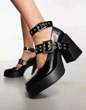 Черные туфли Мэри Джейн на каблуке ASOS Proof с фурнитурой