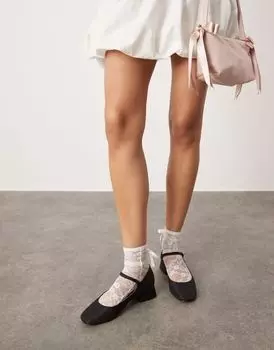 Черные туфли Мэри Джейн на свинцовом каблуке ASOS