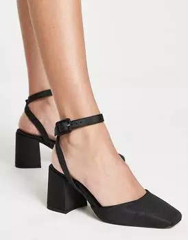 Черные туфли на блочном каблуке ASOS DESIGN Stelle