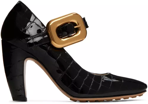Черные туфли на каблуках Mostra Mary-Jane Bottega Veneta