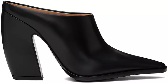 Черные туфли на каблуке Bottega Veneta из техекса