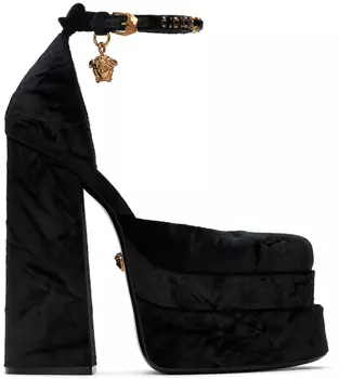 Черные туфли на каблуке Medusa Aevitas Versace