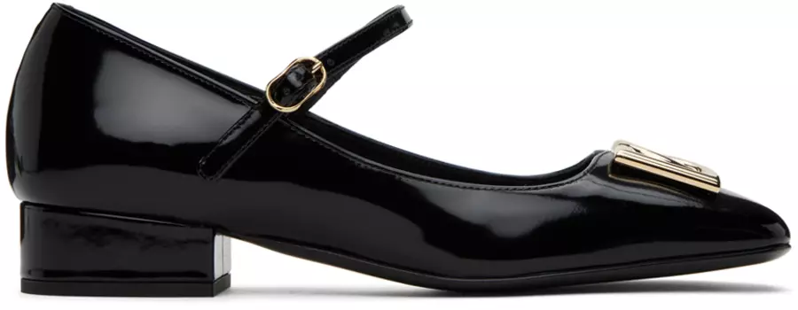 Черные туфли на каблуке с логотипом Dolce & Gabbana