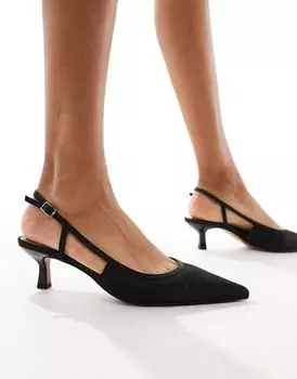 Черные туфли на каблуке с открытой пяткой ASOS DESIGN Strut