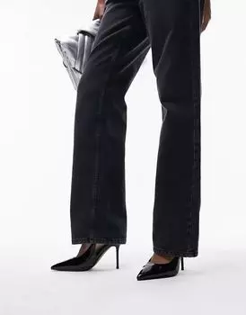 Черные туфли на каблуке с ремешками Topshop Eliza