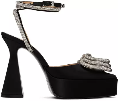 Черные туфли на каблуке с тройным сердечком MACH & MACH