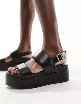 Черные туфли на массивной платформе на плоской подошве ASOS Tucker 2