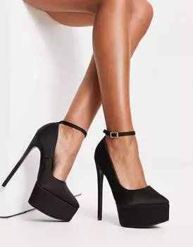 Черные туфли на платформе на шпильке ASOS DESIGN Paradox