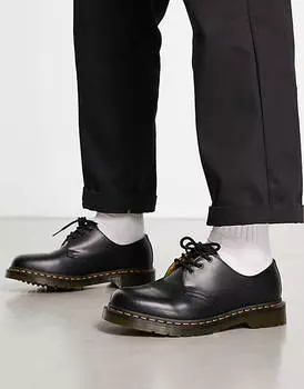 Черные туфли на плоской подошве Gibson с тремя люверсами Dr Martens 1461