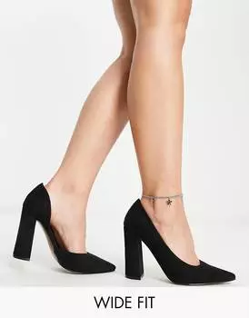 Черные туфли на широком каблуке Waiter d'orsay ASOS DESIGN