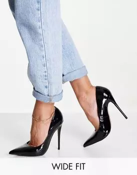 Черные туфли на шпильке ASOS DESIGN Wide Fit Passion
