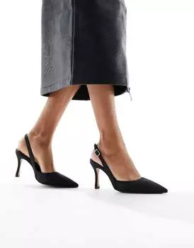 Черные туфли на шпильке с пяткой на пятке ASOS DESIGN Samber 2