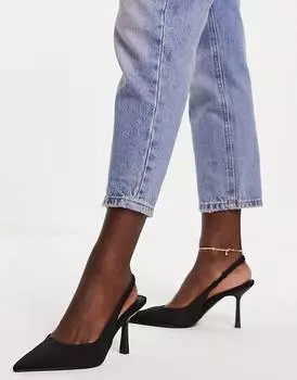 Черные туфли на шпильке с ремешком на пятке ASOS DESIGN Simba