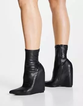 Черные туфли на высоком каблуке на танкетке Eleri ASOS DESIGN