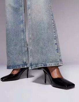 Черные туфли на высоком каблуке с квадратным носком ASOS DESIGN Presley