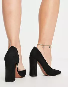 Черные туфли на высоком каблуке широкого кроя ASOS DESIGN Waiter d'orsay