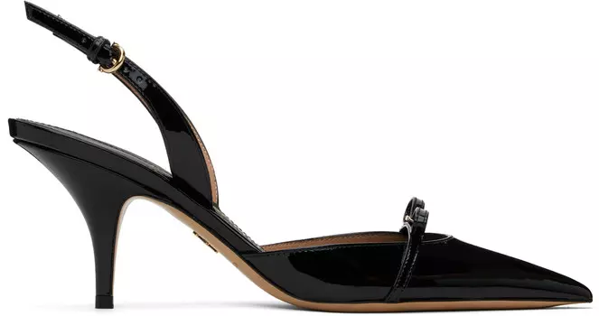 Черные туфли с открытым носком и небольшим бантом Ferragamo