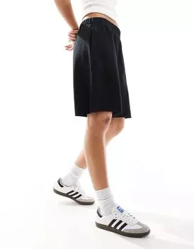 Черные удлинённые шорты с необработанным краем ASOS DESIGN