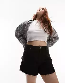 Черные удобные джинсовые шорты для мам Topshop