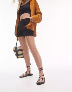 Черные удобные джинсовые шорты для мам Topshop