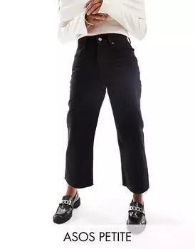 Черные угольно-черные джинсы ASOS DESIGN Petite укороченного прямого кроя