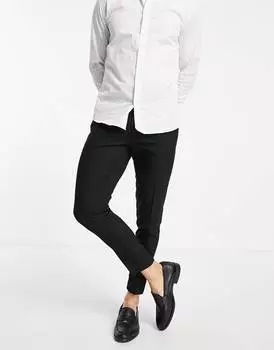 Черные укороченные элегантные брюки скинни ASOS DESIGN