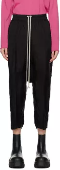 Черные укороченные брюки для отдыха с кулиской Rick Owens