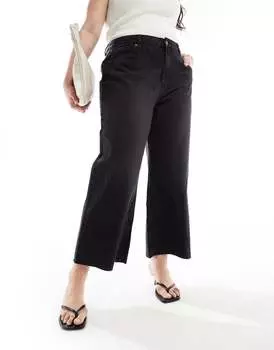 Черные укороченные джинсы широкого кроя ASOS Curve