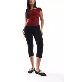 Черные укороченные леггинсы ASOS