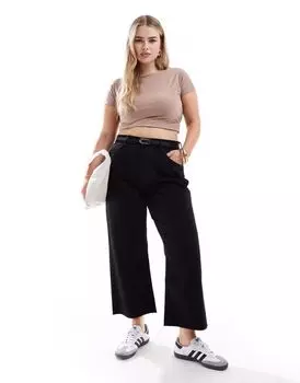 Черные укороченные прямые джинсы ASOS DESIGN Curve