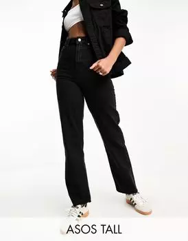 Черные укороченные прямые джинсы ASOS DESIGN Tall