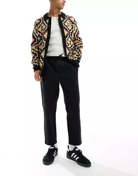 Черные укороченные свободные брюки Reclaimed Vintage