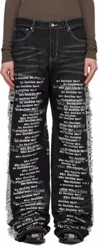Черные ультра-клеш джинсы Who Decides War