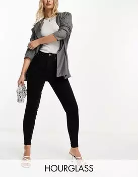 Черные ультраоблегающие джинсы ASOS Hourglass