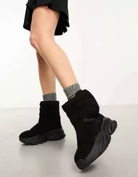 Черные утепленные зимние ботинки Steve Madden Puff