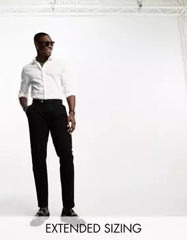 Черные узкие брюки-чиносы из хлопкового твила премиум-класса Noak