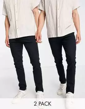 Черные узкие брюки-чиносы Topman (2 шт.)