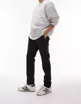 Черные узкие брюки чиносы Topman