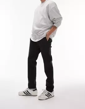 Черные узкие брюки чиносы Topman