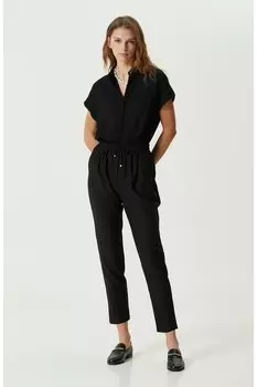 Черные узкие брюки с эластичной резинкой на талии Network, черный