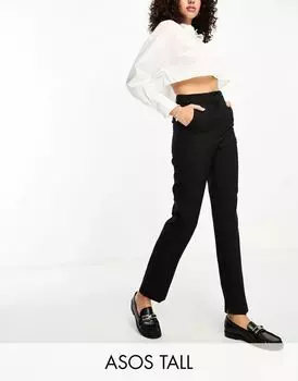 Черные узкие брюки-сигареты ASOS Tall